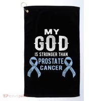 My God Is Stronger Than Prostate Cancer Survivor Christian Golf Towel thumb 0