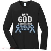 My God Is Stronger Than Prostate Cancer Survivor Christian Women's Long Sleeve Shirt thumb 0