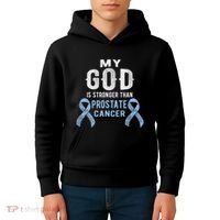 My God Is Stronger Than Prostate Cancer Survivor Christian Kids Hoodie thumb 4