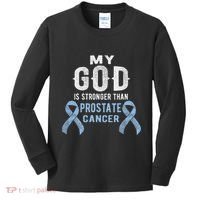 My God Is Stronger Than Prostate Cancer Survivor Christian Kids Long Sleeve Shirt thumb 0