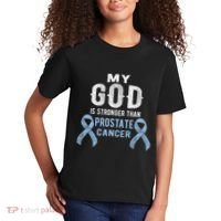 My God Is Stronger Than Prostate Cancer Survivor Christian Kids T-Shirt thumb 2