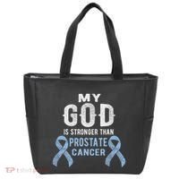 My God Is Stronger Than Prostate Cancer Survivor Christian Tote Bag thumb 0