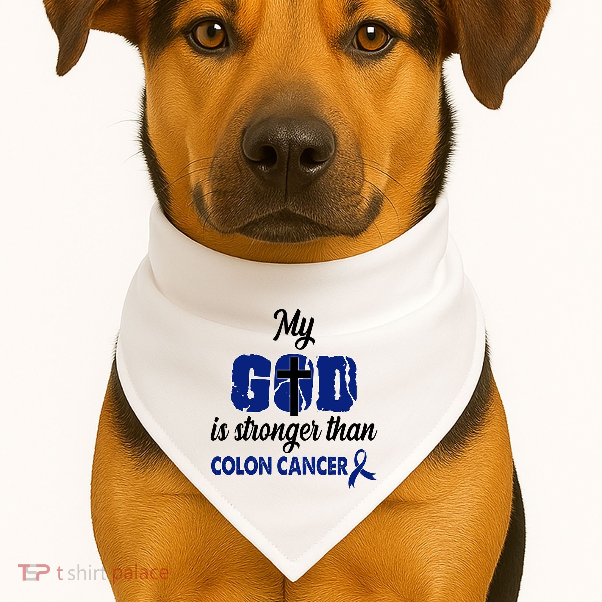 My God Is Stronger Than Colon Cancer USA-Made Doggie Bandana
