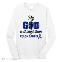 My God Is Stronger Than Colon Cancer Long Sleeve Shirt thumb 0