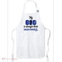 My God Is Stronger Than Colon Cancer Apron thumb 0