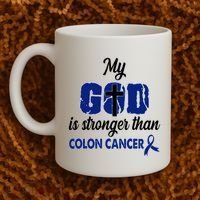 My God Is Stronger Than Colon Cancer Coffee Mug thumb 2