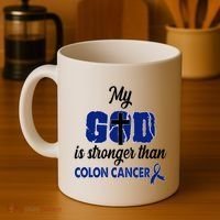 My God Is Stronger Than Colon Cancer Coffee Mug thumb 4