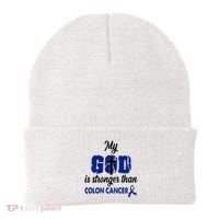 My God Is Stronger Than Colon Cancer Beanie thumb 0