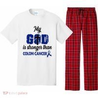 My God Is Stronger Than Colon Cancer Pajama Set thumb 0