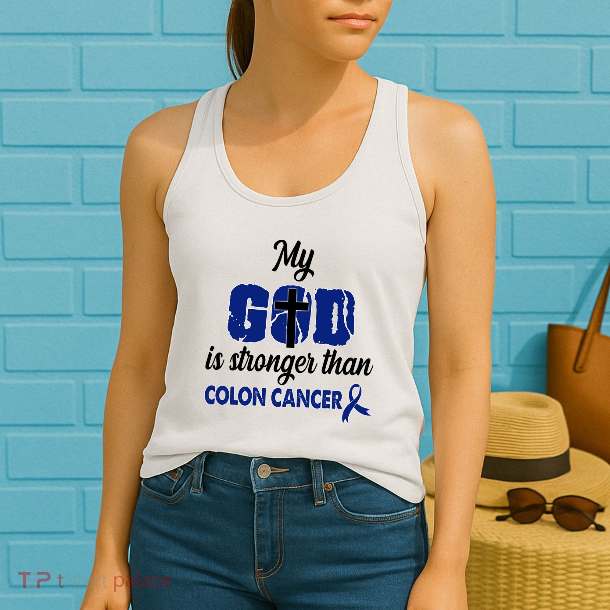 My God Is Stronger Than Colon Cancer Women's Tank Top
