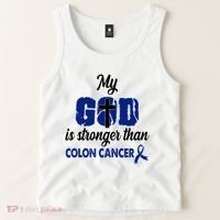 My God Is Stronger Than Colon Cancer Tank Top thumb 2