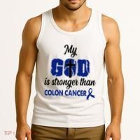 My God Is Stronger Than Colon Cancer Tank Top thumb 3