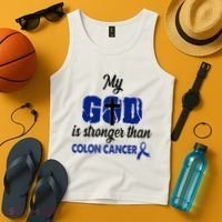 My God Is Stronger Than Colon Cancer Tank Top thumb 4