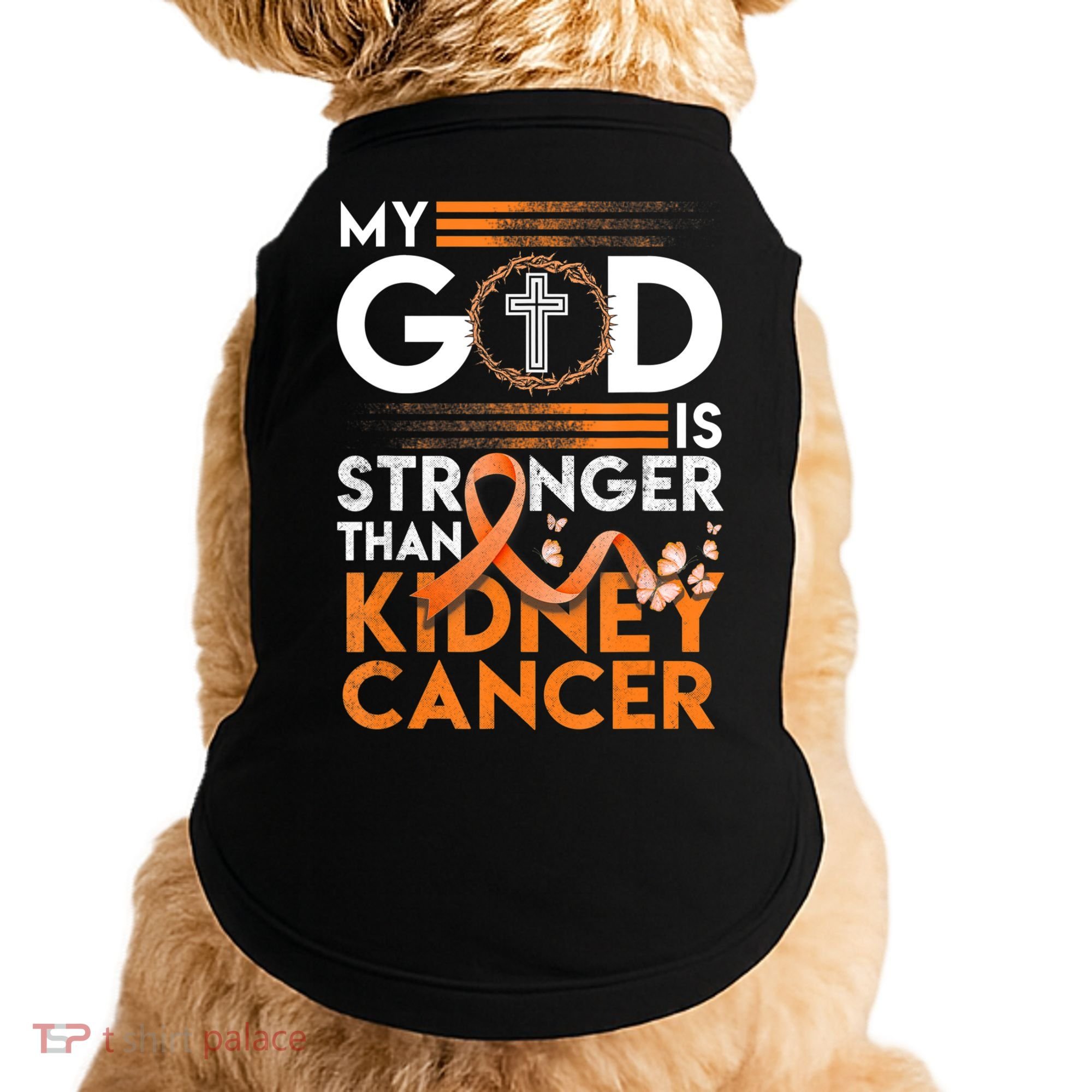 My God Is Stronger Than Kidney Cancer Awareness Doggie Tank