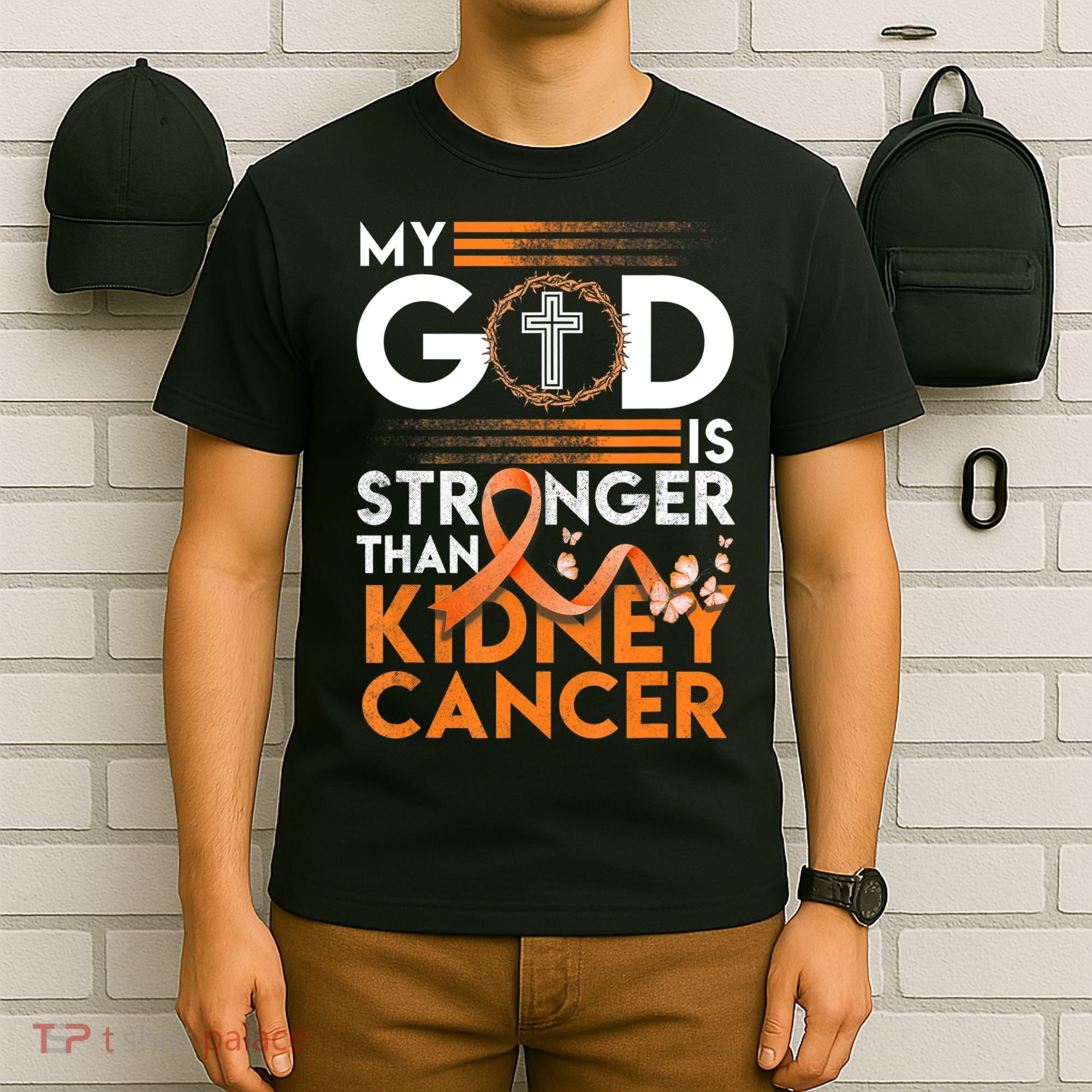 My God Is Stronger Than Kidney Cancer Awareness T-Shirt