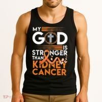 My God Is Stronger Than Kidney Cancer Awareness Tank Top thumb 3