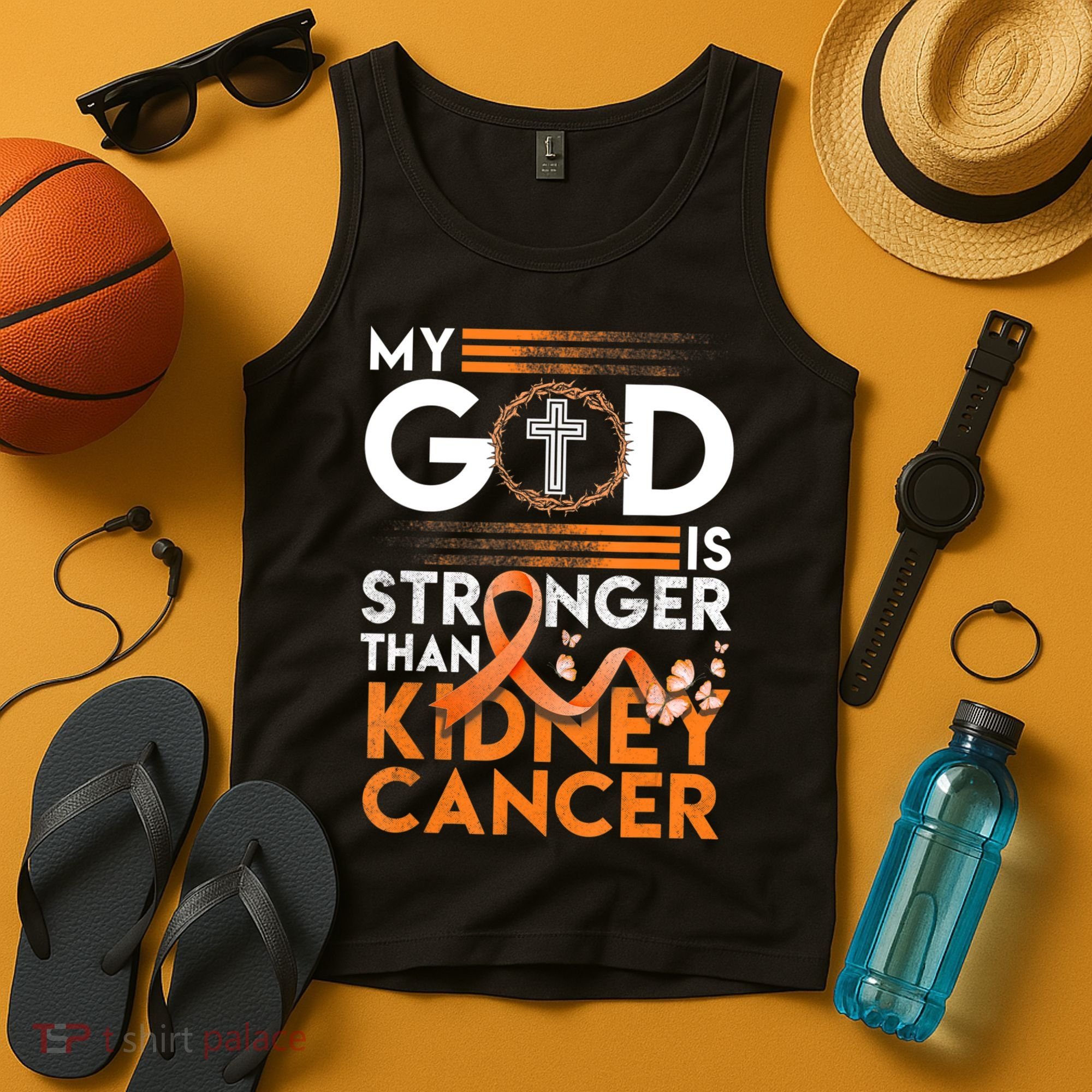 My God Is Stronger Than Kidney Cancer Awareness Tank Top