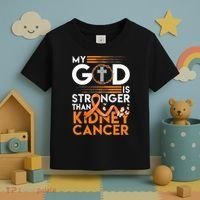 My God Is Stronger Than Kidney Cancer Awareness Toddler T-Shirt thumb 3