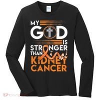 My God Is Stronger Than Kidney Cancer Awareness Women's Long Sleeve Shirt thumb 0