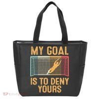 My Goal Is Deny Yours Funny Soccer Tote Bag thumb 0