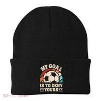 My Goal Is To Deny Yours Funny Soccer Player Beanie thumb 0