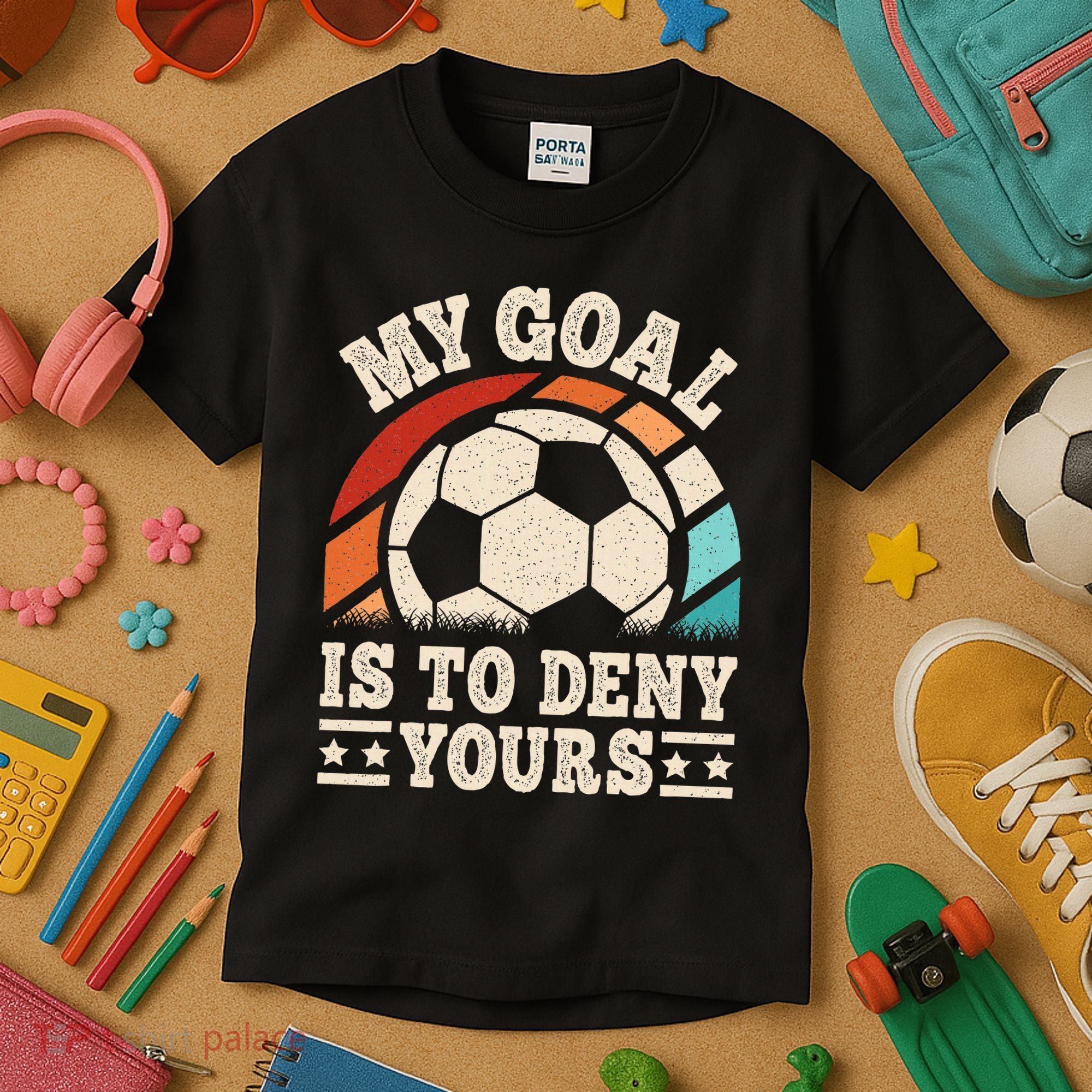 My Goal Is To Deny Yours Funny Soccer Player Kids T-Shirt