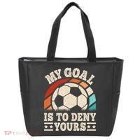 My Goal Is To Deny Yours Funny Soccer Player Tote Bag thumb 0