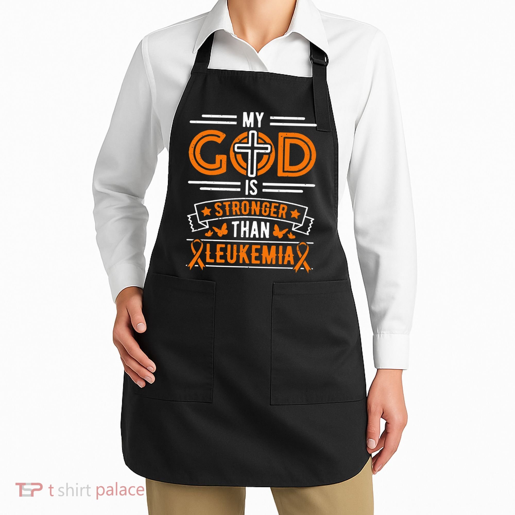 My God Is Stronger Than Leukemia Survivor Apron