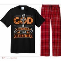 My God Is Stronger Than Leukemia Survivor Pajama Set thumb 0