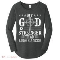 My God Is Stronger Than Lung Cancer Cross & Ribbon Women's Perfect Tri Tunic Long Sleeve Shirt thumb 0