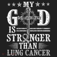 My God Is Stronger Than Lung Cancer Cross & Ribbon Crop Fleece Hoodie thumb 2