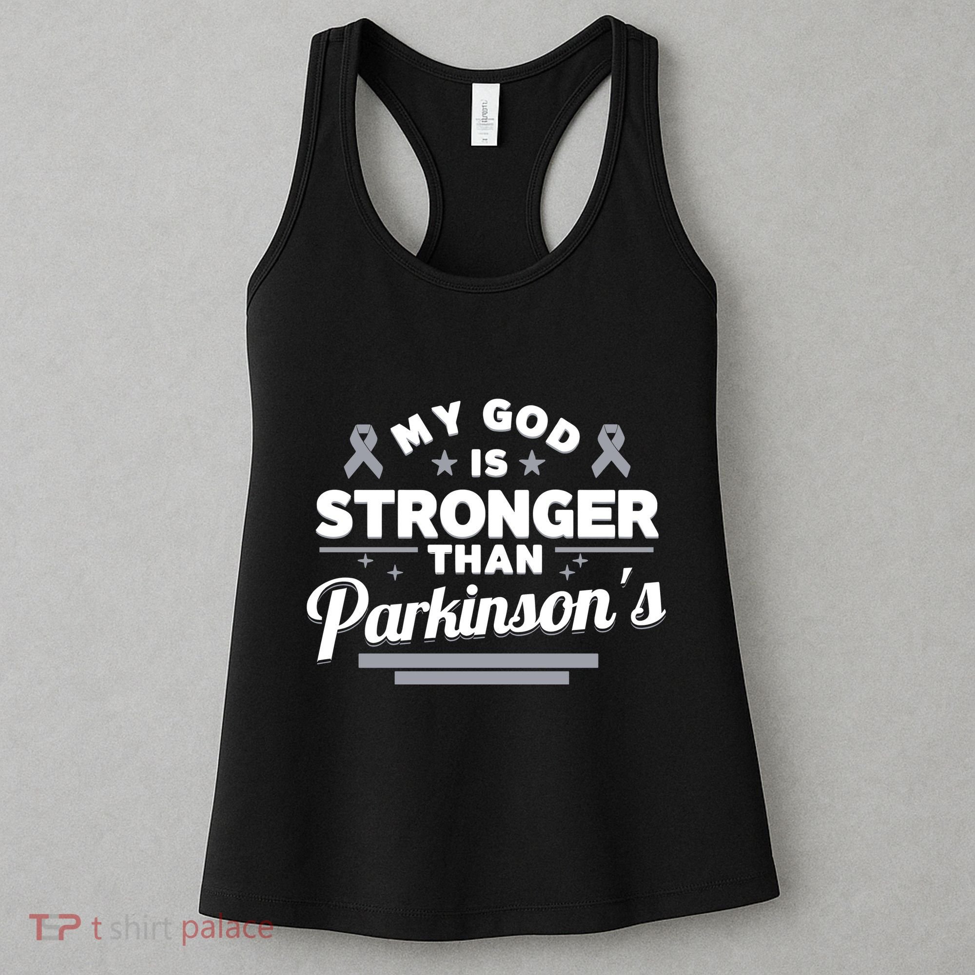 My God Is Stronger Than ParkinsonS Disease Faith Ribbon Women's Tank Top
