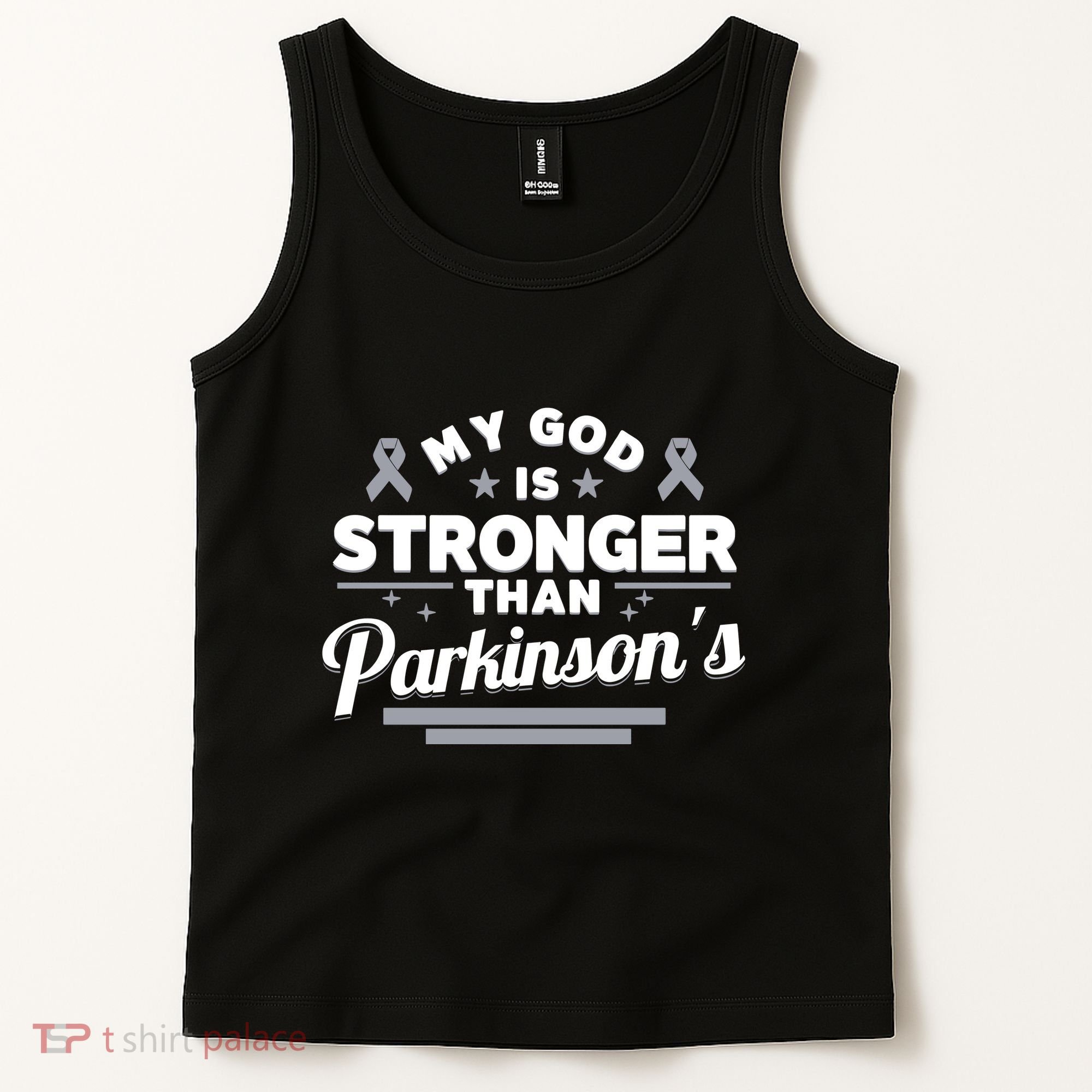 My God Is Stronger Than ParkinsonS Disease Faith Ribbon Tank Top