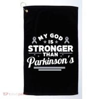 My God Is Stronger Than ParkinsonS Disease Faith Ribbon Golf Towel thumb 0