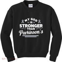 My God Is Stronger Than ParkinsonS Disease Faith Ribbon Kids Sweatshirt thumb 0