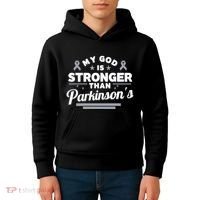 My God Is Stronger Than ParkinsonS Disease Faith Ribbon Kids Hoodie thumb 4