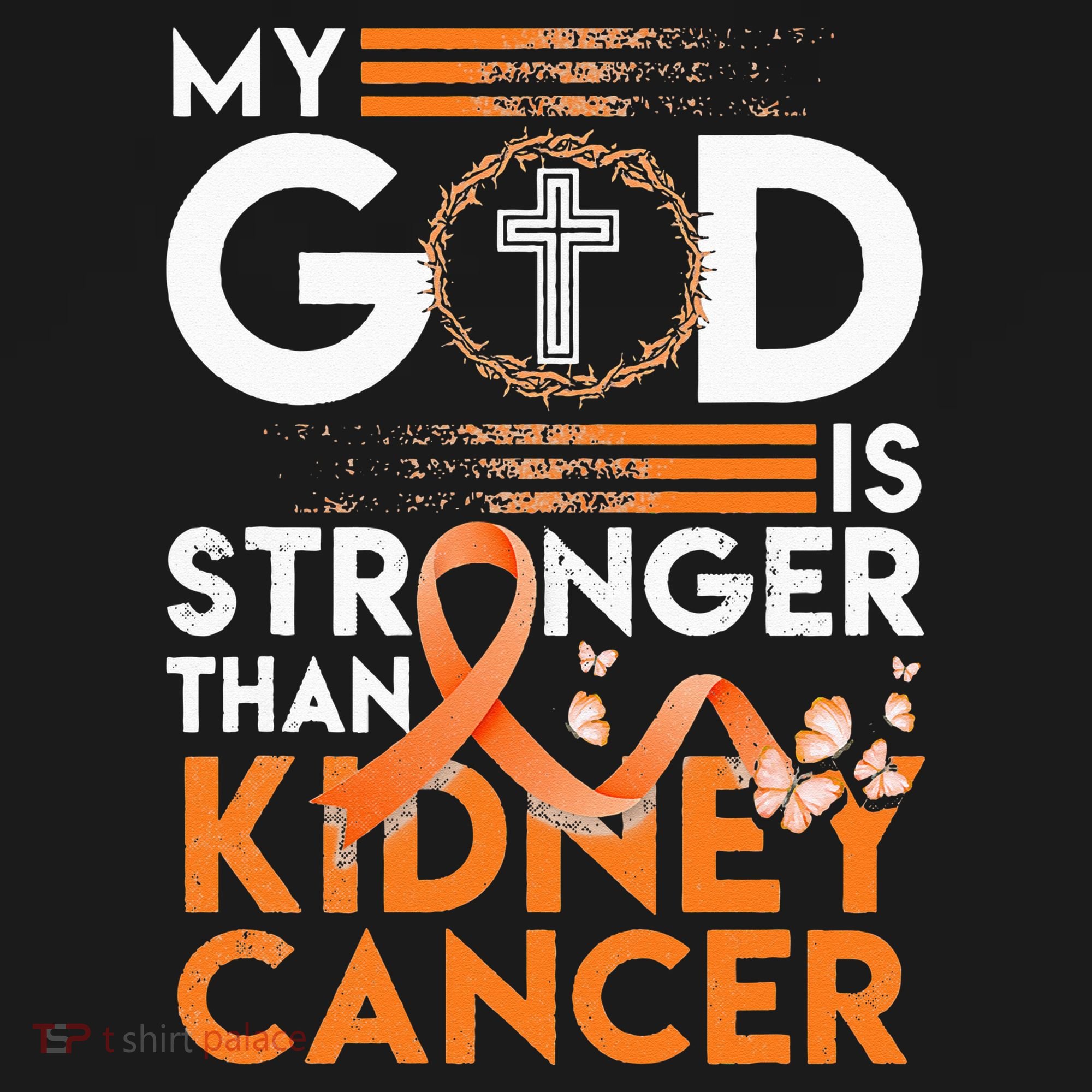 My God Is Stronger Than Kidney Cancer Awareness Kids Hoodie