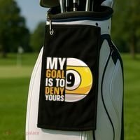 My Goal Is To Deny Yours Pool Billiard Snooker Great Gift Golf Towel thumb 2