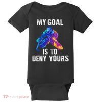 My Goal Is To Deny Yours Ice Hockey Goalie Gift Baby Bodysuit thumb 0