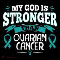 My God Is Stronger Than Ouarian Cancer Stripe Pom Pom Beanie thumb 2
