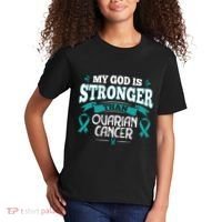 My God Is Stronger Than Ouarian Cancer Kids T-Shirt thumb 2