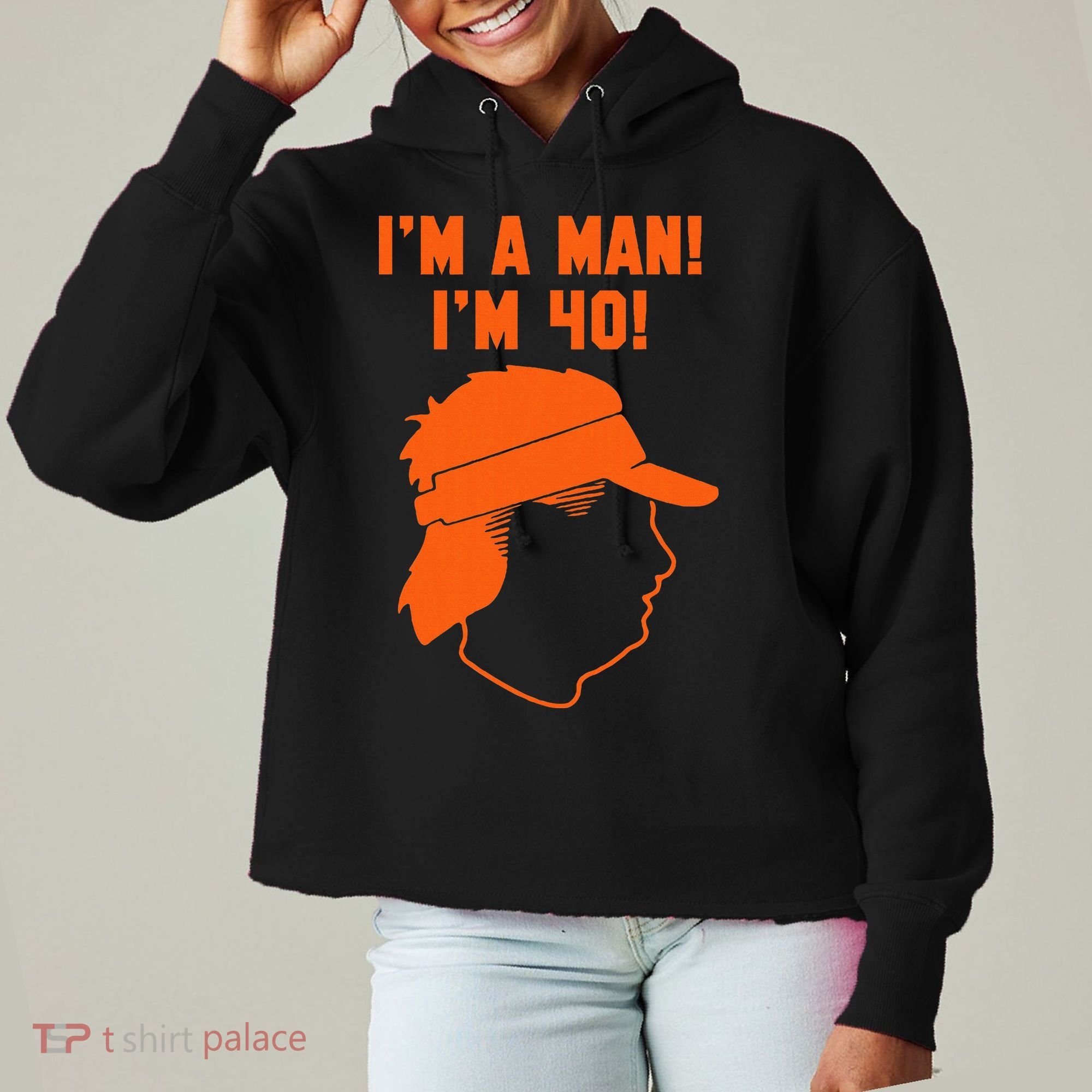 Mike Gundy IM A Man! IM 40! Ladies Heavyweight Boxy Pullover Hoodie
