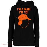 Mike Gundy IM A Man! IM 40! Womens Funnel Neck Pullover Hood thumb 0