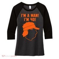 Mike Gundy IM A Man! IM 40! Women's Tri-Blend 3/4-Sleeve Raglan Shirt thumb 0