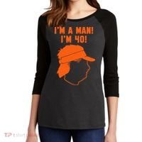 Mike Gundy IM A Man! IM 40! Women's Tri-Blend 3/4-Sleeve Raglan Shirt thumb 2