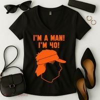 Mike Gundy IM A Man! IM 40! Women's V-Neck T-Shirt thumb 2