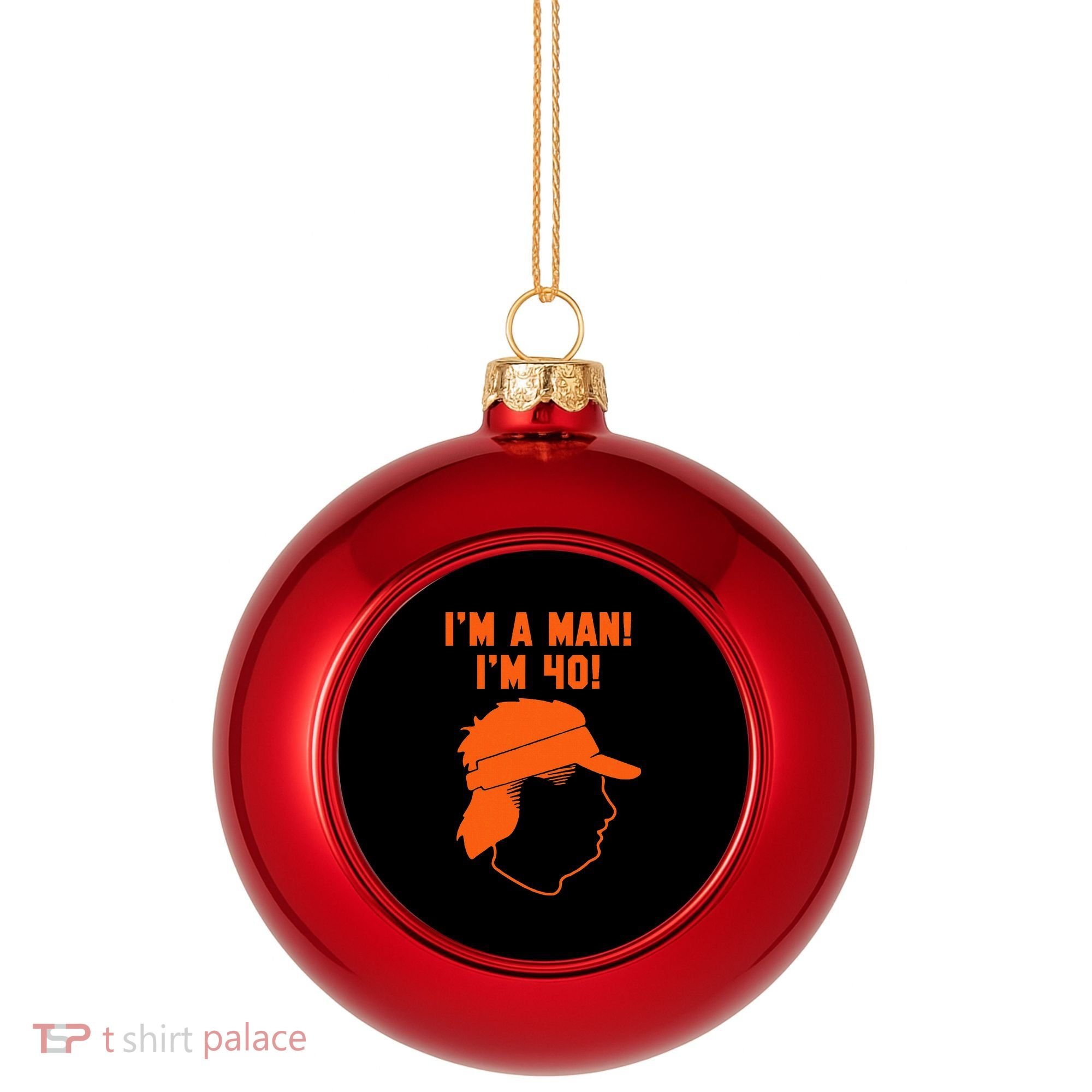 Mike Gundy IM A Man! IM 40! Plastic Christmas Ball Ornament