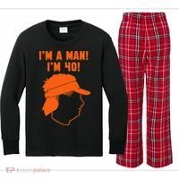 Mike Gundy IM A Man! IM 40! Kids Long Sleeve Plaid Pajama Set thumb 0