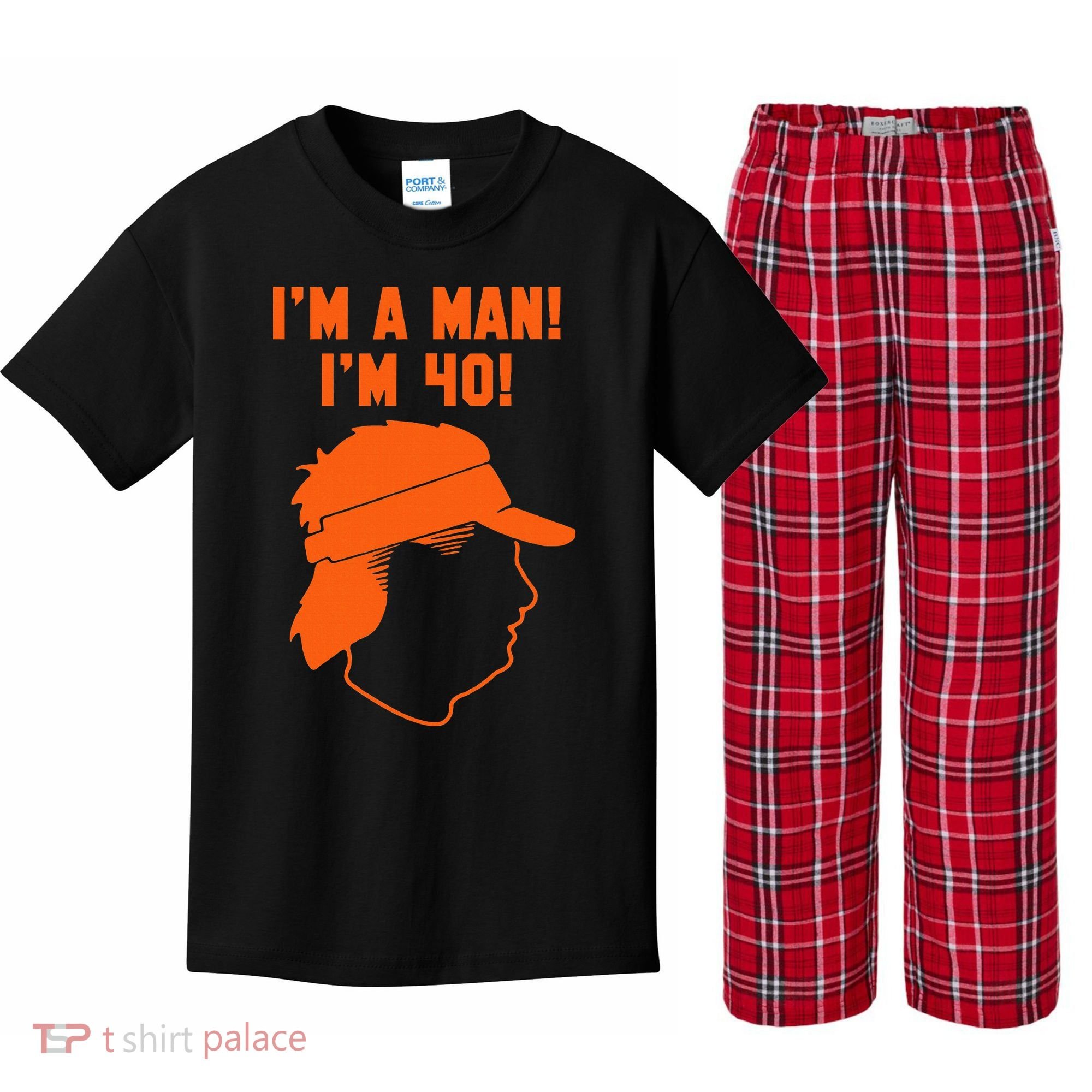 Mike Gundy IM A Man! IM 40! Kids Plaid Pajama Set