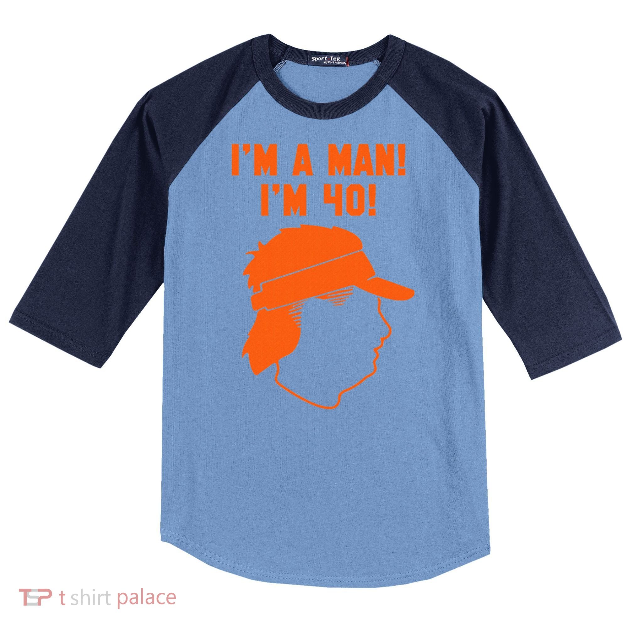 Mike Gundy IM A Man! IM 40! Raglan Baseball Sleeve Shirt